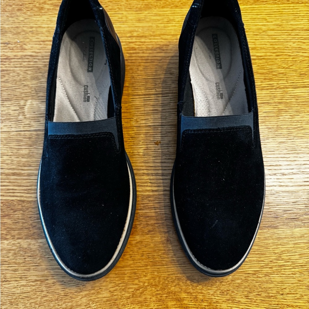 Clarks Black Suede Loafers - Women’s Size 10